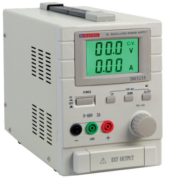 60V, 2A DC Adjustable Regulated Bench Power Supply - DURATOOL