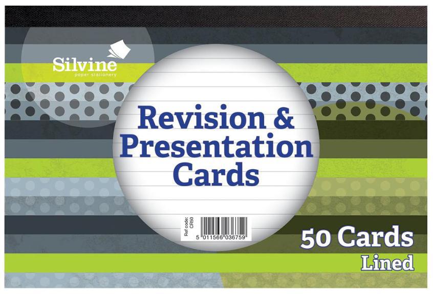 152x102mm Revision and Presentation Flash Cards - Pad of 50 - SILVINE