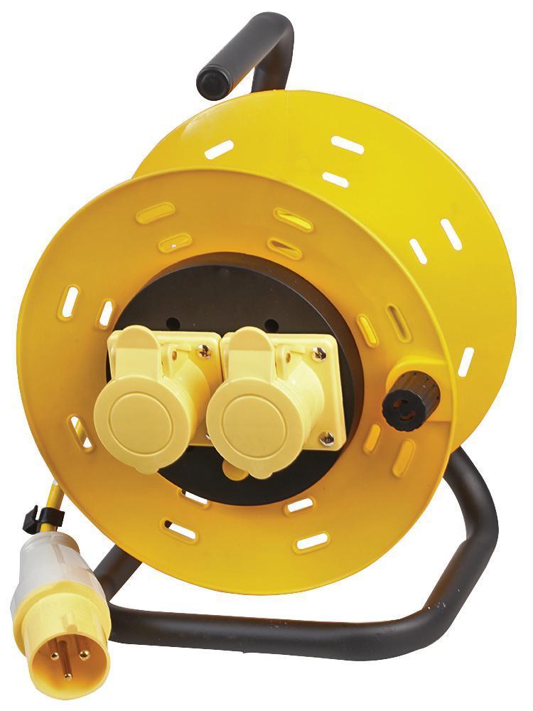 110V 2-Gang Extension Reel, 16A, 25m - PRO ELEC