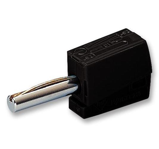4mm Banana Plug With Cage Clamp Cable Termination, Black, 28 to 14AWG - WAGO
