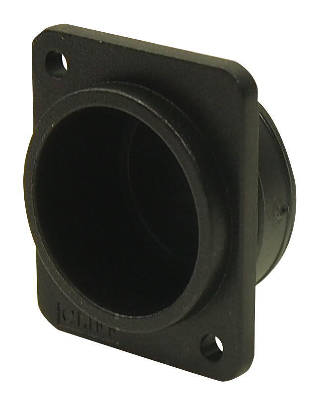 12mm Black Plastic Recessed Plate, Plain Holes - CLIFF ELECTRONIC COMPONENTS