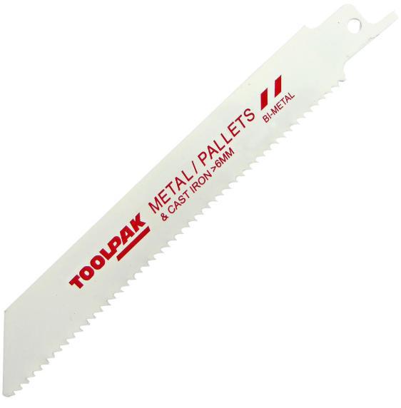 150mm 18TPI Reciprocating Saw Blades for Metal - 5 Pack - TOOLPAK