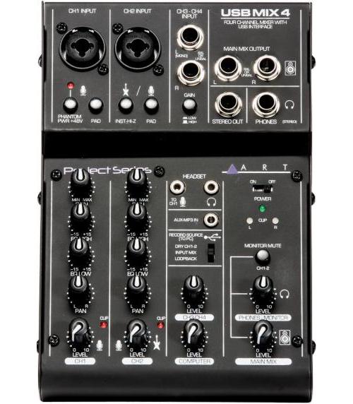 4 Channel Mixer with USB Interface - ART
