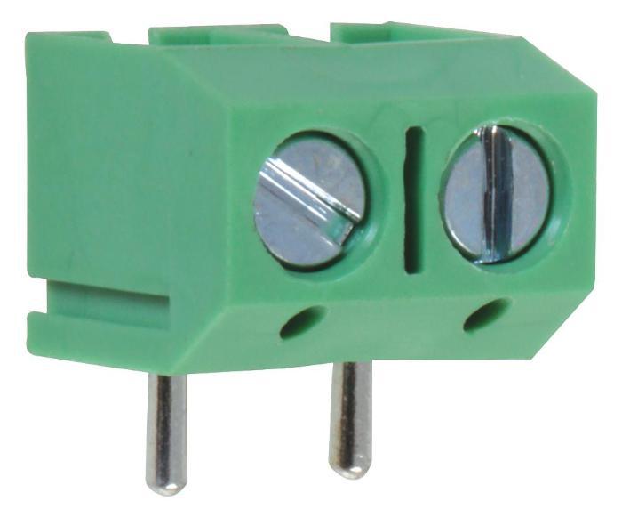 5mm Low Profile 90° Terminal Block, 2-Pole, 16A - CAMDENBOSS