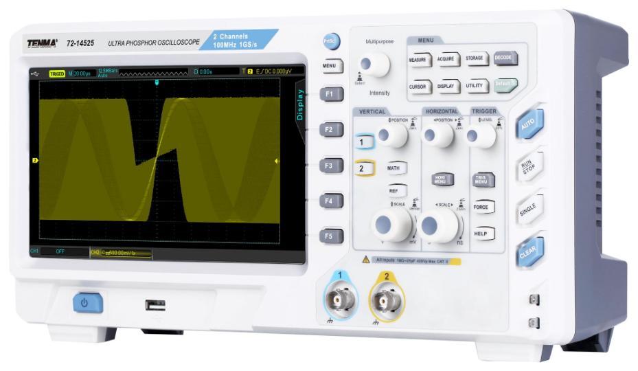 2-Channel Digital Ultra Phosphor Storage Oscilloscope, 100MHz - TENMA