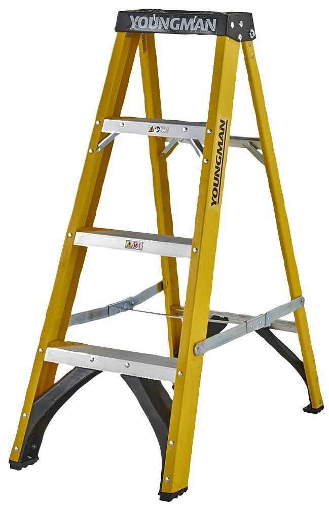 4 Tread Fibreglass Step Ladder - YOUNGMAN