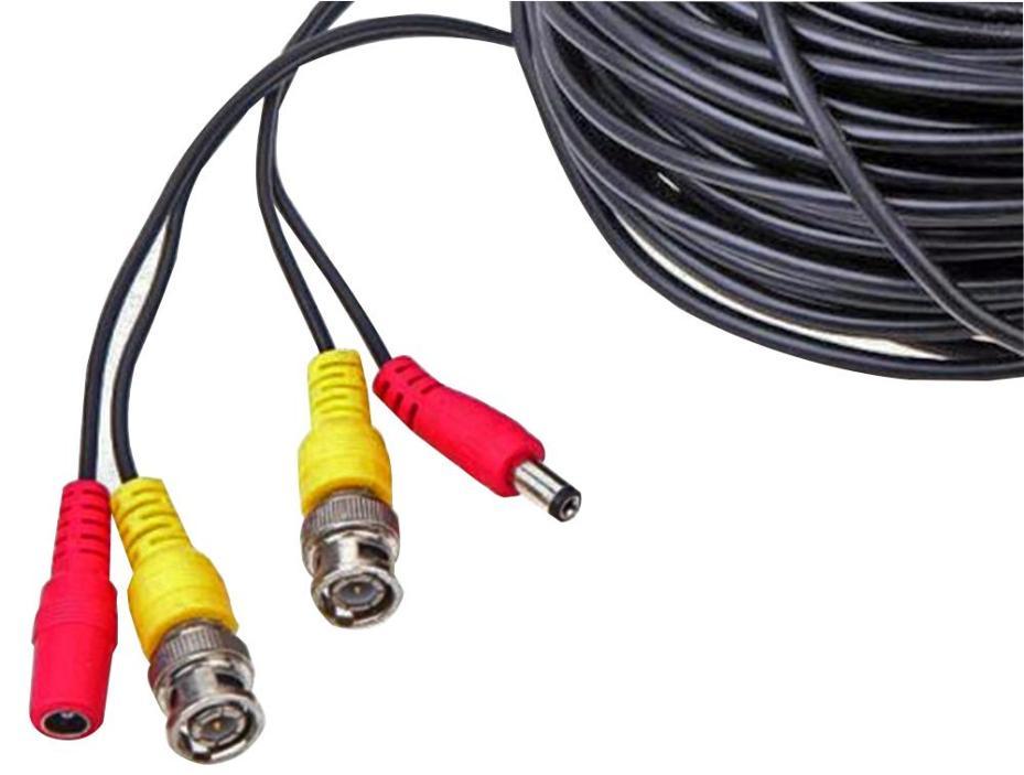 50m Pre-Terminated BNC and Power Shotgun CCTV Cable - BLUPONT