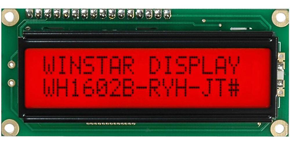 LCD Display Module, 16x2, Red / Black - WINSTAR