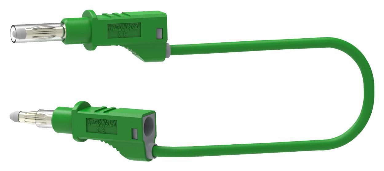 4mm Stacking Retractable Sleeve Banana Plug to Plug Patchcord, Green - TENMA