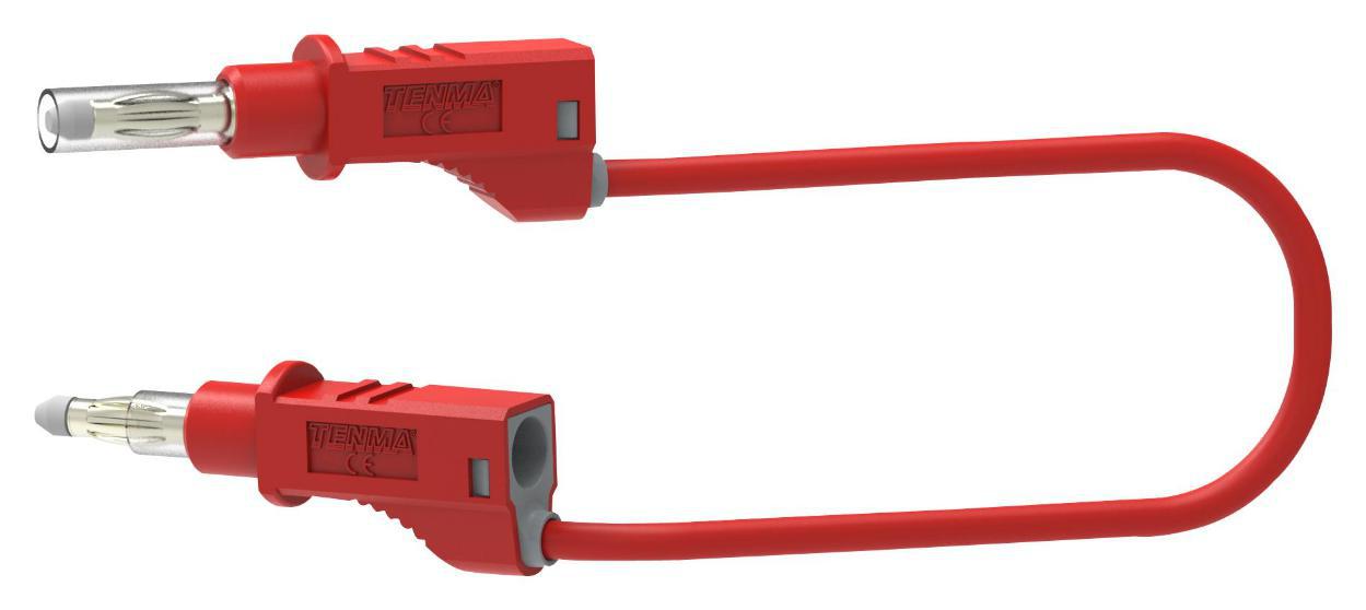 4mm Stacking Retractable Sleeve Banana Plug to Plug Patchcord, Red - TENMA