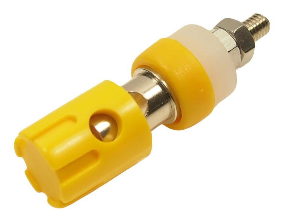 Panel Mount Binding Post, Yellow, 15A - CLIFF ELECTRONIC COMPONENTS