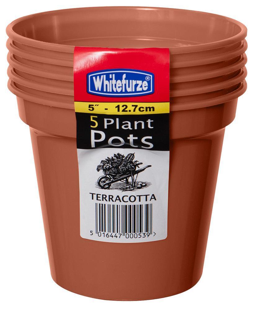 12.7cm (5") Plant Pot Set, 5 Pack - WHITEFURZE