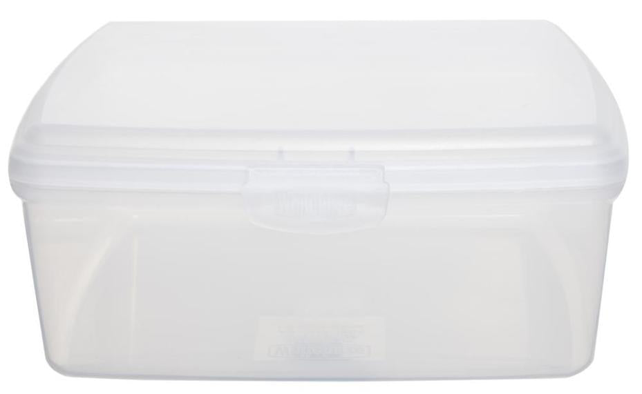 1.7L Clear Hinged Allstore Storage Box - 80mm x 190mm x 190mm - WHITEFURZE