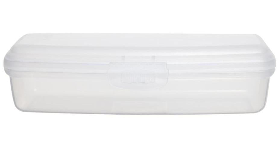 0.3L Clear Hinged Allstore Storage Box - 50mm x 70mm x 190mm - WHITEFURZE