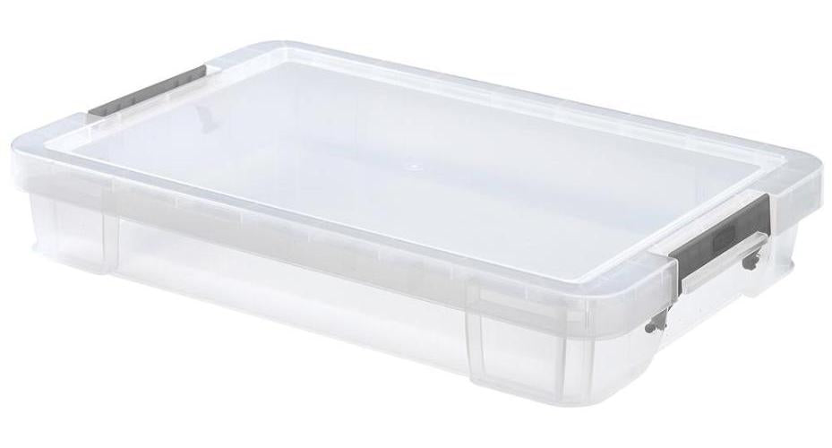 12L Clear Allstore Storage Box - 360mm x 90mm x 550mm - WHITEFURZE