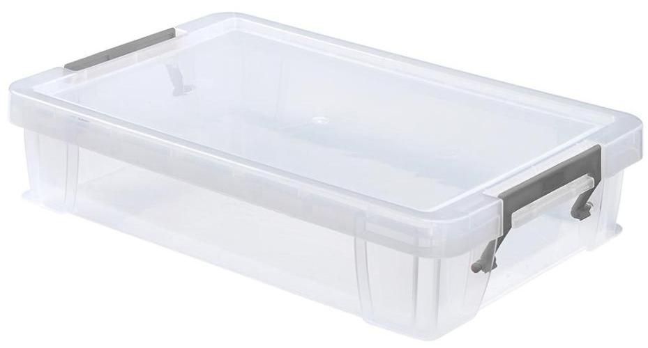 5.5L Clear Allstore Storage Box - 260mm x 80mm x 400mm - WHITEFURZE