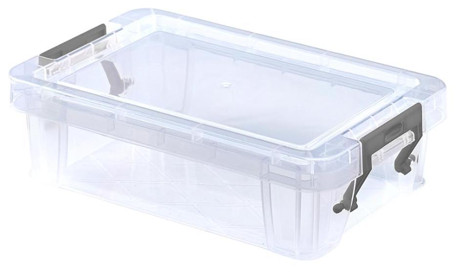 0.8L Clear Allstore Storage Box - 125mm x 50mm x 200mm - WHITEFURZE
