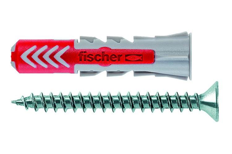 10mm x 50mm Duopower Plasterboard Wall Plugs with Screws, 25 Pack - FISCHER FIXINGS
