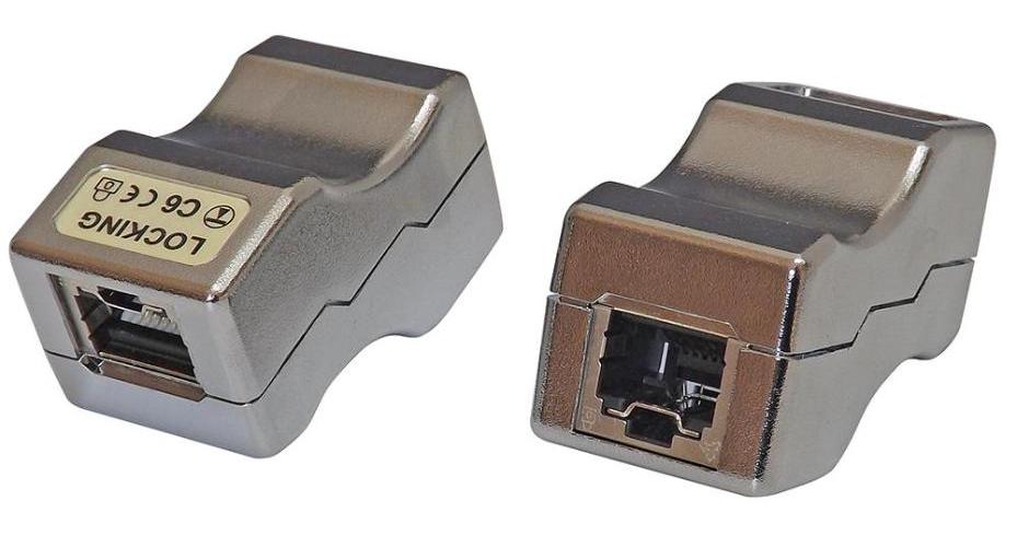 LOKJAC Cat6 Shielded Locking Inline Coupler, Silver - TUK