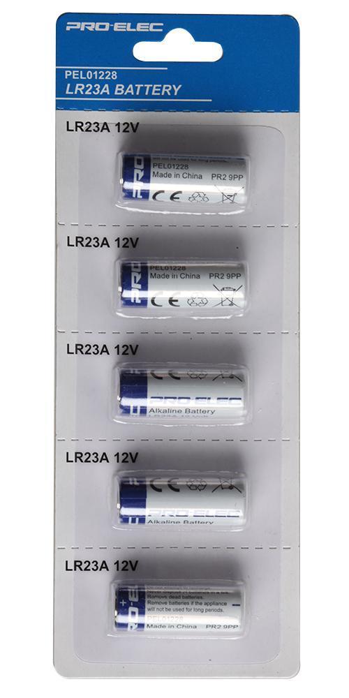 BATTERY, ALKALINE LR23A 5/PACK - PRO ELEC