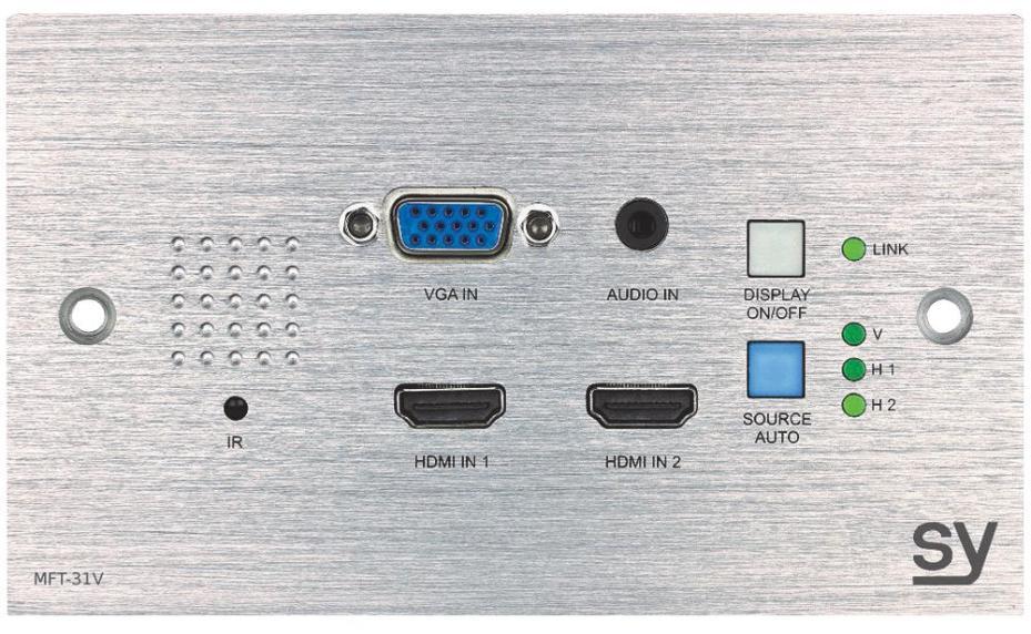 4K UHD 60Hz 3 Input Cat6/6A HDBaseT Wall Plate Transmitter, VGA & 2x HDMI - SY ELECTRONICS