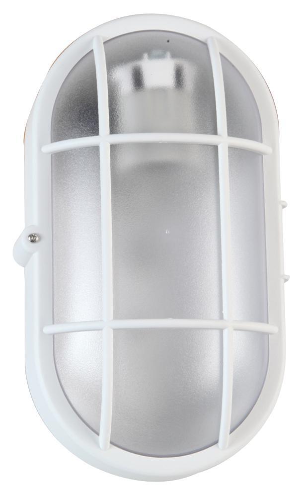 Outdoor Bulkhead Light Fitting, E27, IP44, White - PEL01337