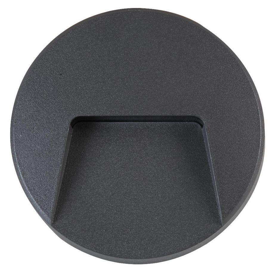 3W Circular LED Wall Light, 100lm, 4000K, IP65, Dark Grey - PEL01322