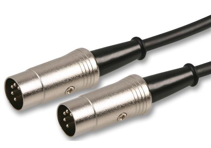 5 Pin 180 Degree Midi DIN Plug to Plug Lead, 1m - PLS00594