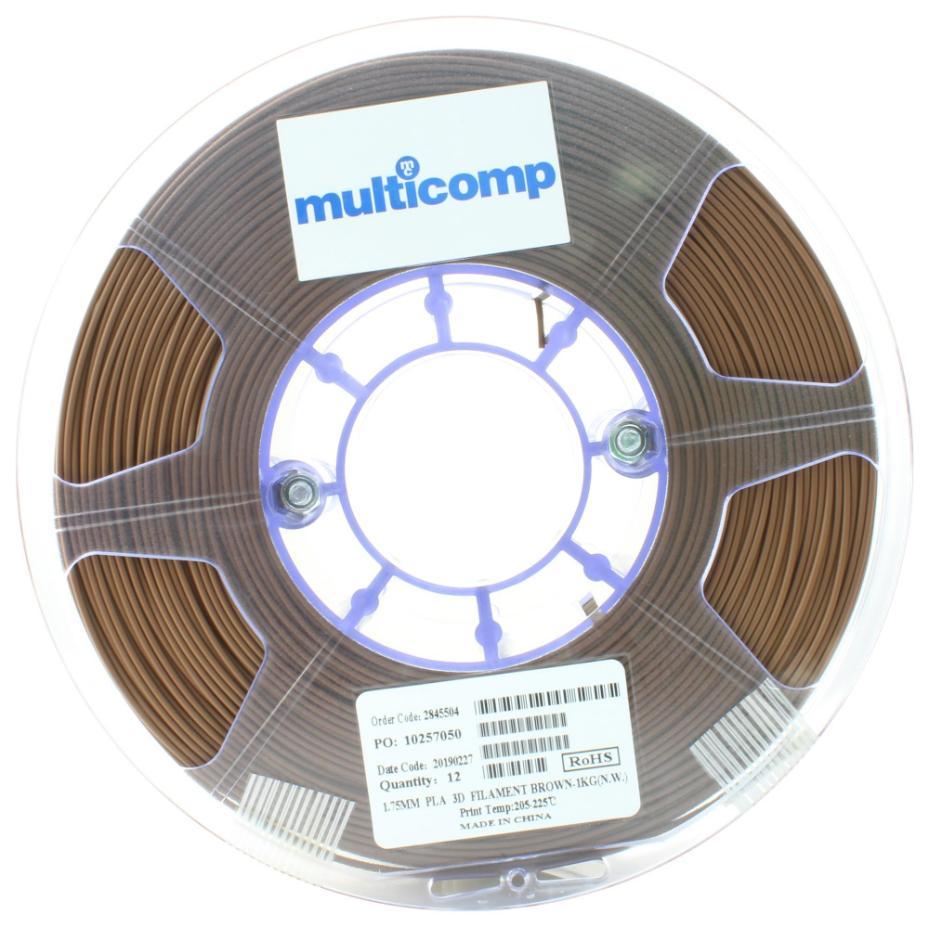 1.75mm Brown PLA Filament for 3D Printer, 1kg - MC002557