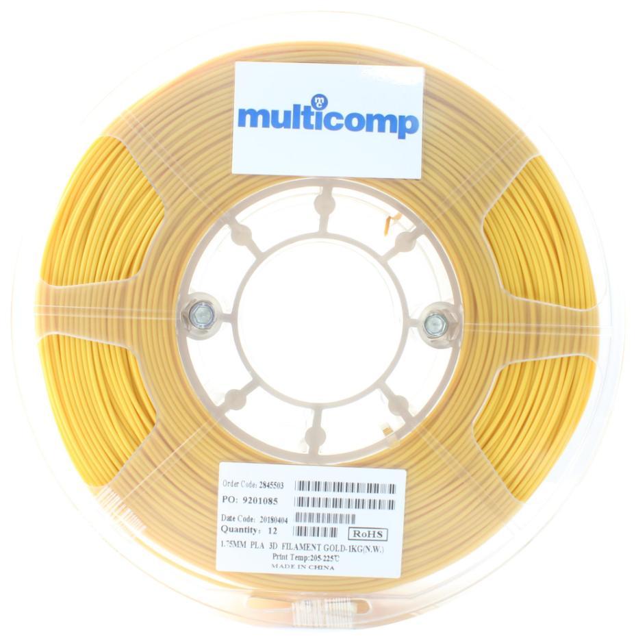 1.75mm Gold PLA Filament for 3D Printer, 1kg - MC002556