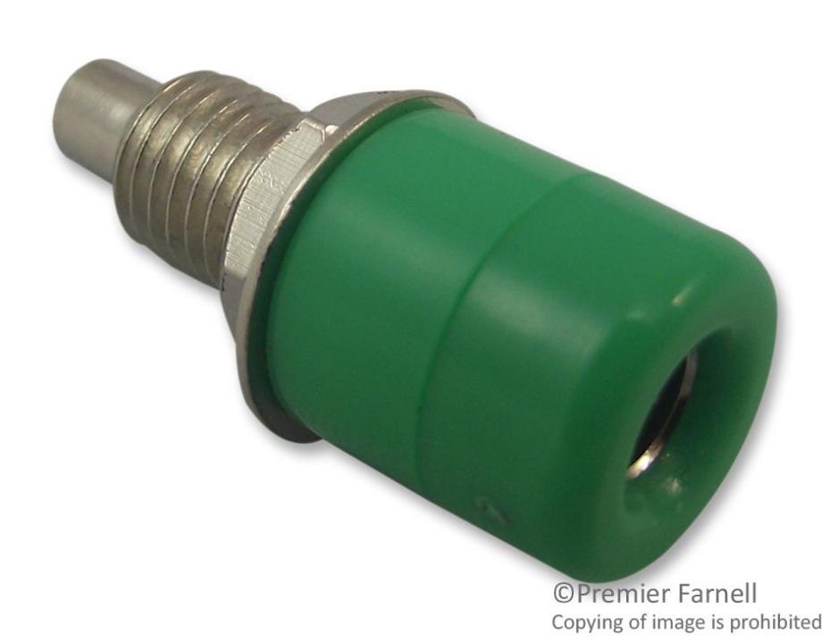 4mm Socket, Panel Mount, Green, 32A - 24.247.4