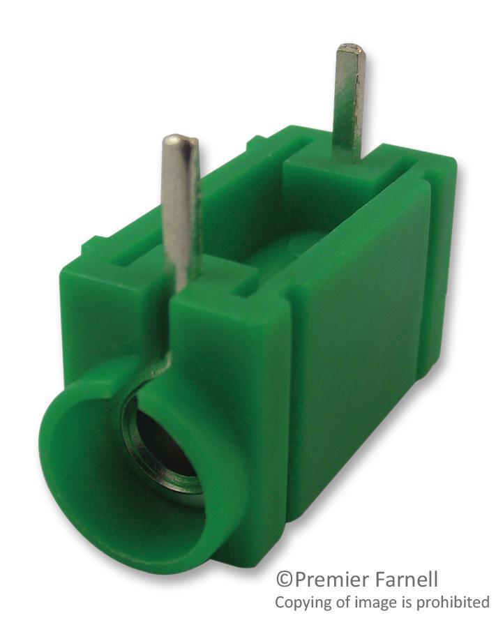 4mm Socket, PCB Mount, Green, 24A - 24.243.4