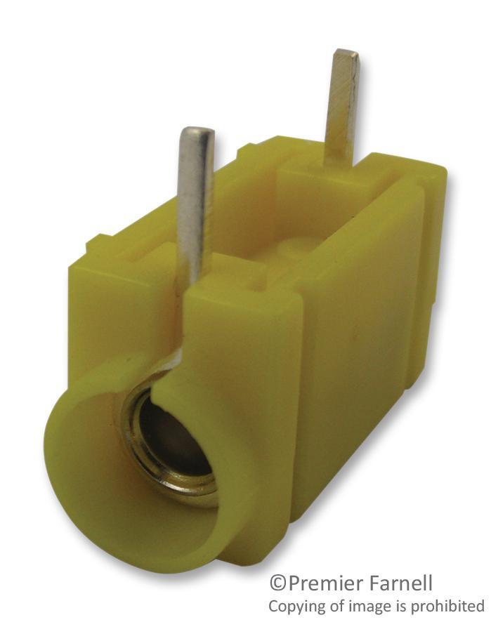 4mm Socket, PCB Mount, Yellow, 24A - 24.243.3