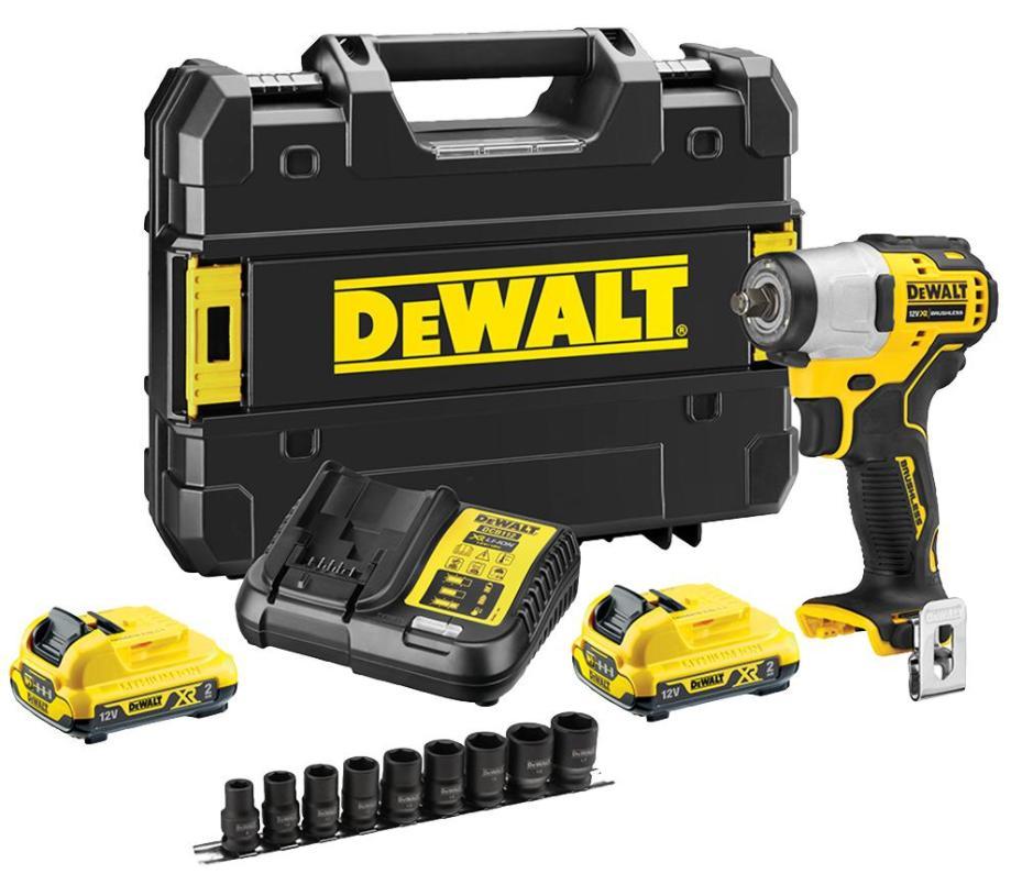 12V XR 2x 2Ah Li-Ion Cordless Brushless Impact Wrench Kit - DCF902D2K-GB