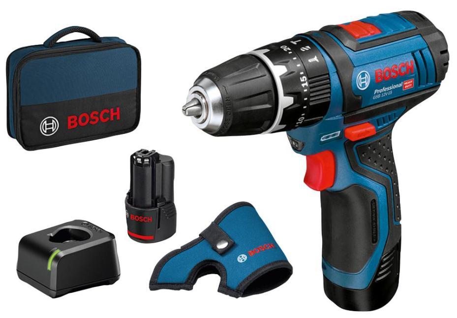 12V 2x 2Ah Li-Ion Cordless Combi Drill Kit - GSB12V15TB