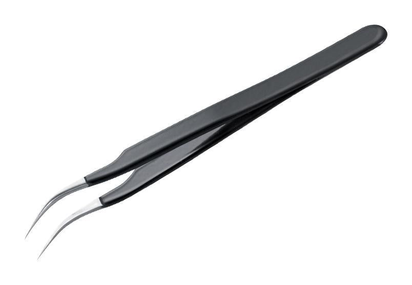 120mm Precision Tweezers - ESD SS Curved Pointed Tips - DT000011