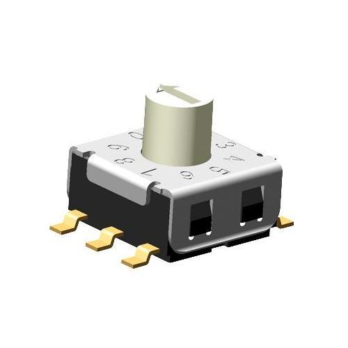 16 Position SMD Rotary Coded Switch, 24V DC, Hexadecimal, 25mA, 7x7mm - MCR7M4H-16RA-V-B