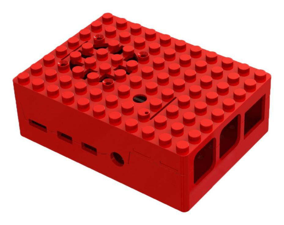 Pi-Blox Raspberry Pi 4 Case, Red - MP001210