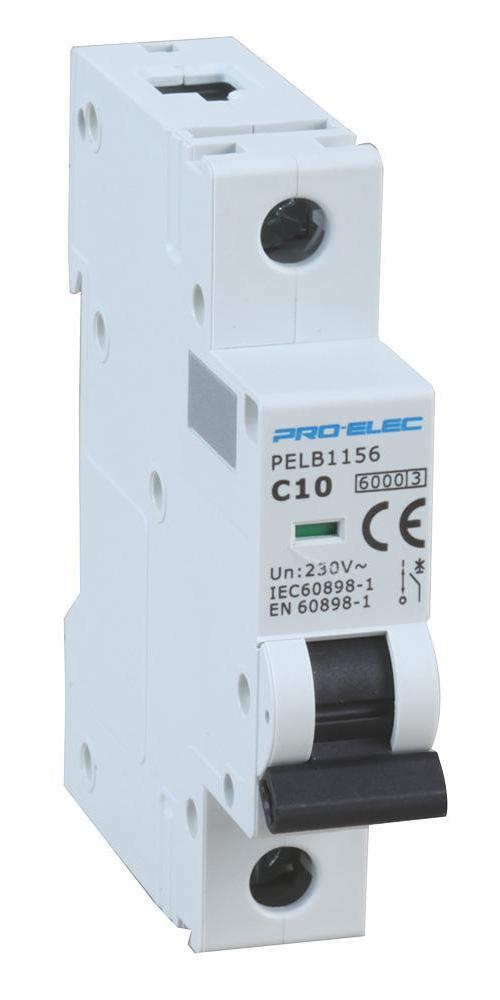 10A Single Pole MCB, C Curve, 6kA - PELB1156