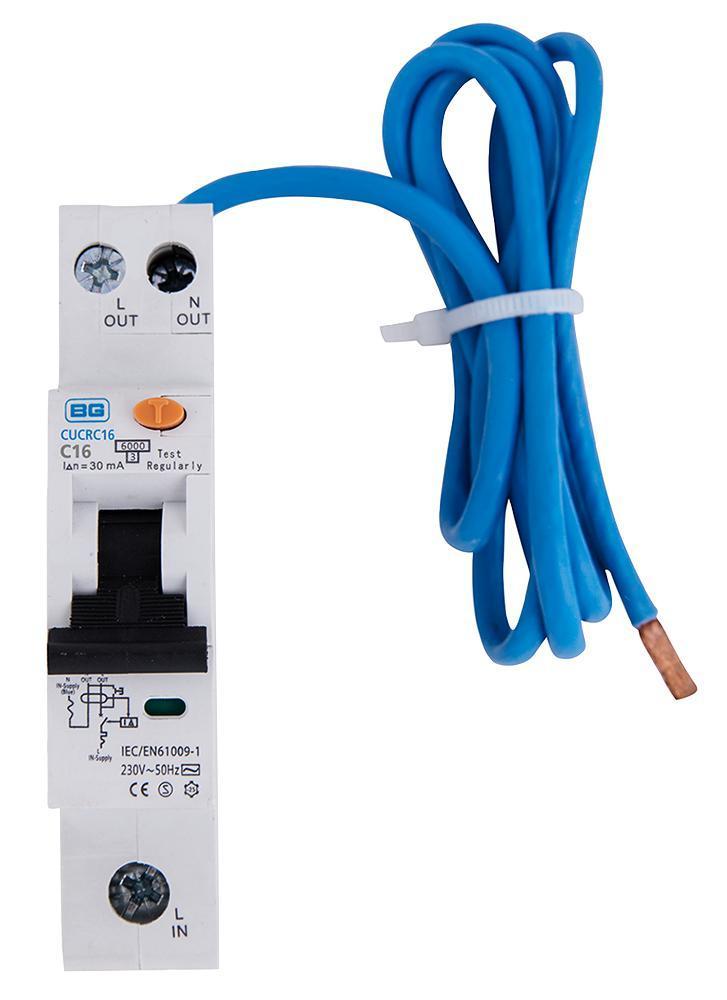 16A Single Pole Compact RCBO, C Curve, Type AC - CUCRC16-01