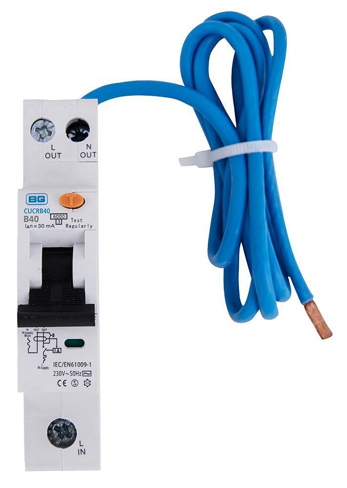 40A Single Pole Compact RCBO, B Curve, Type A - CUCRB40A-01