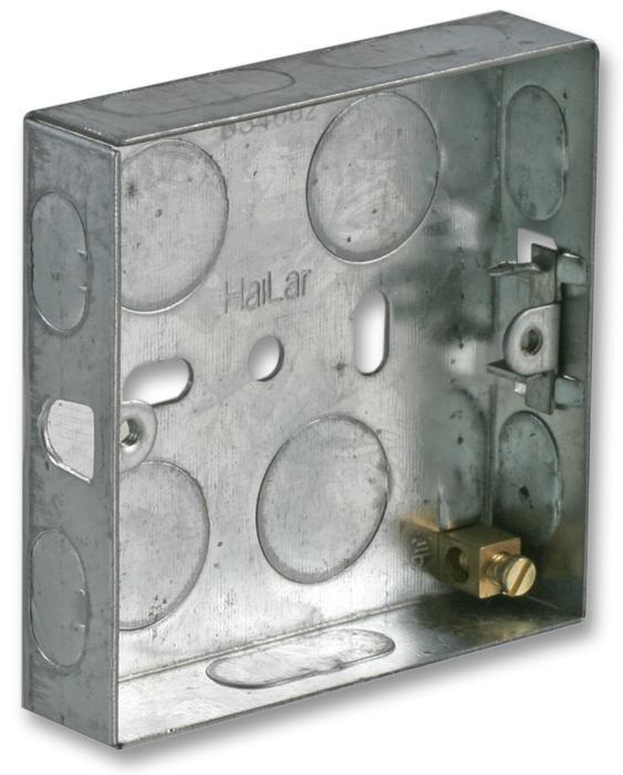 1 Gang Metal Back Box, 16mm Depth - PELB0070