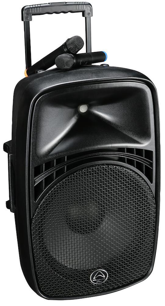 50W 12" Portable Active PA Speaker, 2x WL Mics, USB/BT - EZ12A