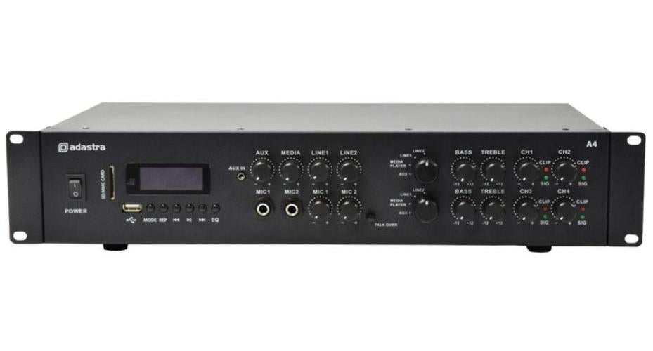4x200W Dual Stereo Amplifier with USB/SD/FM/BT - A4