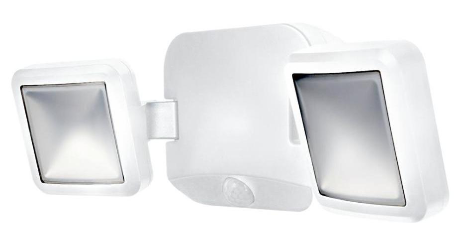 10W Battery LED Double Spotlight with PIR Sensor, 4000K, Cool White, 480lm, Black - 4058075227361