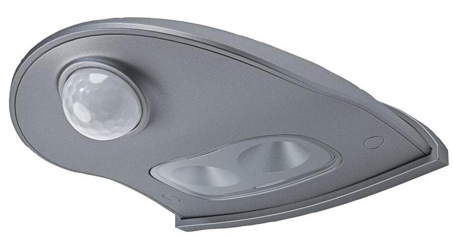 0.95W DoorLED Down Light with PIR Sensor, 4000K, Cool White, 40lm, Silver, IP54 - 4058075267824