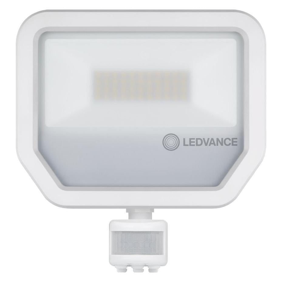 50W LED Floodlight with PIR Sensor, 4000K, Cool White, 5500lm, IP65, White - 4058075461055