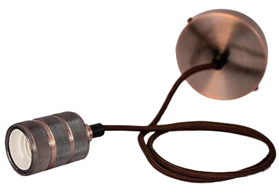 Antik Pendant Fitting, Textured Copper, E27 - 769652
