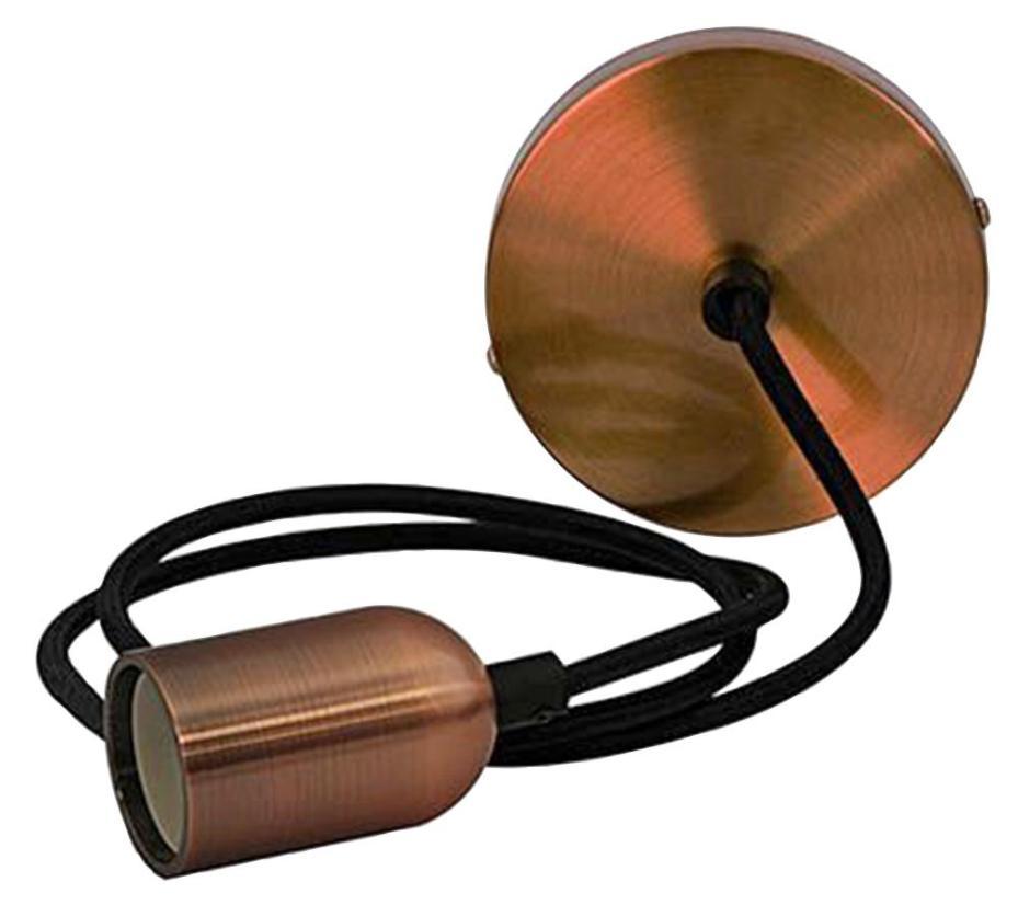 Antik Pendant Fitting, Smooth Copper, E27 - 777923