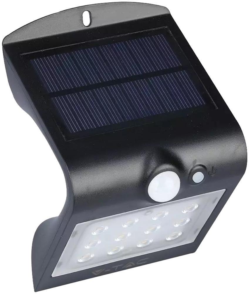1.5W Solar LED Wall Light with PIR Sensor, 220lm, 4000K, Black, IP65 - VT-767-2 8277